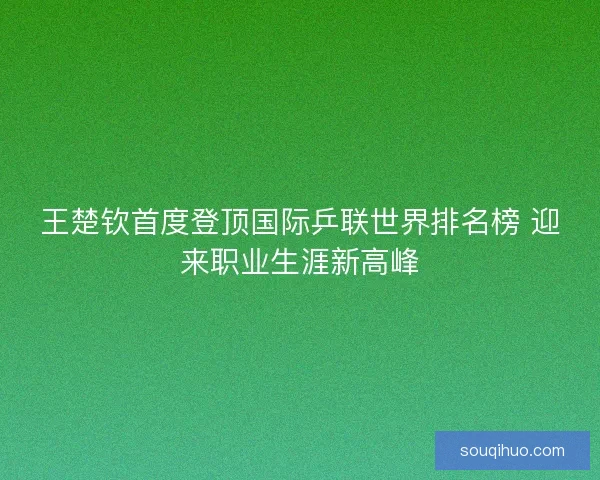 王楚钦首度登顶国际乒联世界排名榜 迎来职业生涯新高峰 王楚钦首度登顶国际乒联世界排名榜 迎来职业生涯新高峰
