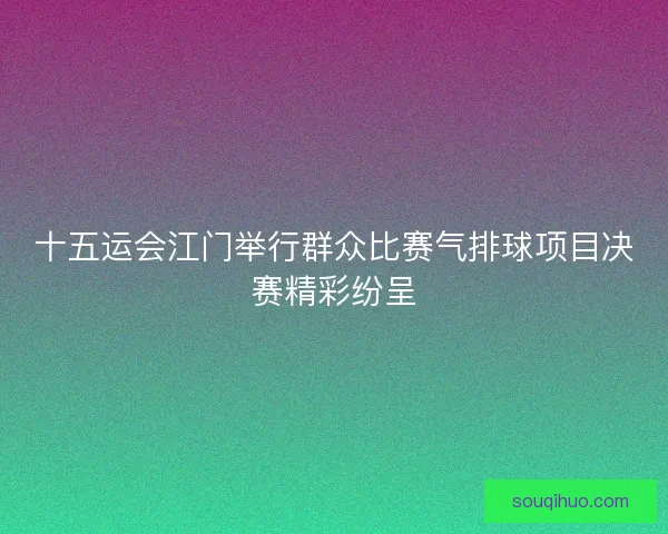 十五运会江门举行群众比赛气排球项目决赛精彩纷呈 十五运会江门举行群众比赛气排球项目决赛精彩纷呈